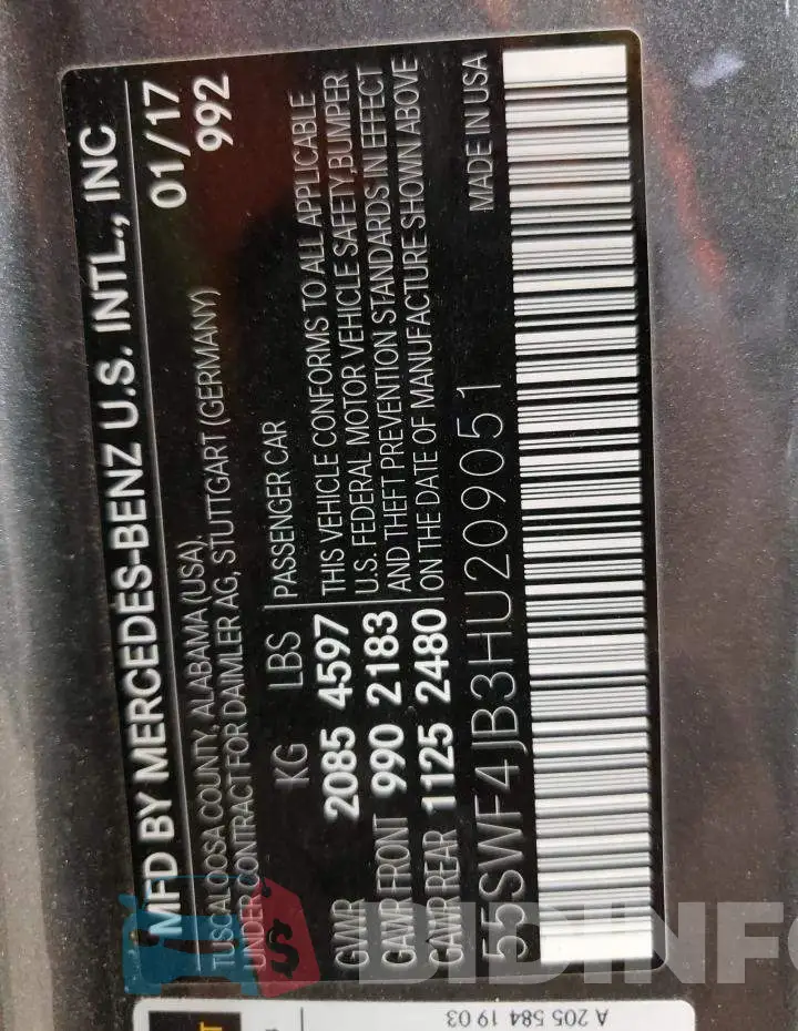 55SWF4JB3HU209051 Photo# 12