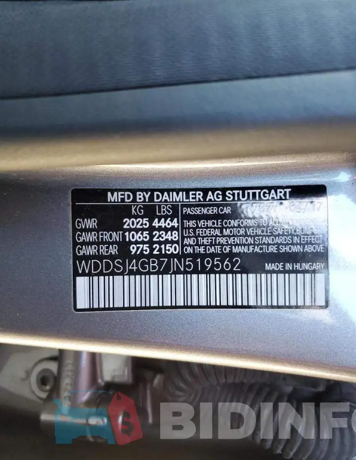 WDDSJ4GB7JN519562 Photo# 12