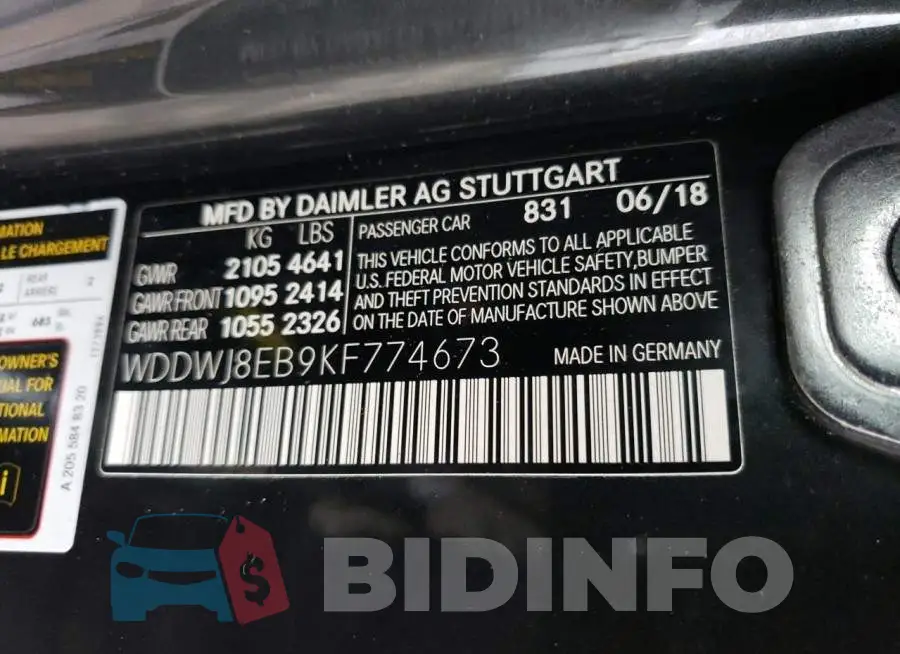 WDDWJ8EB9KF774673 Photo# 12