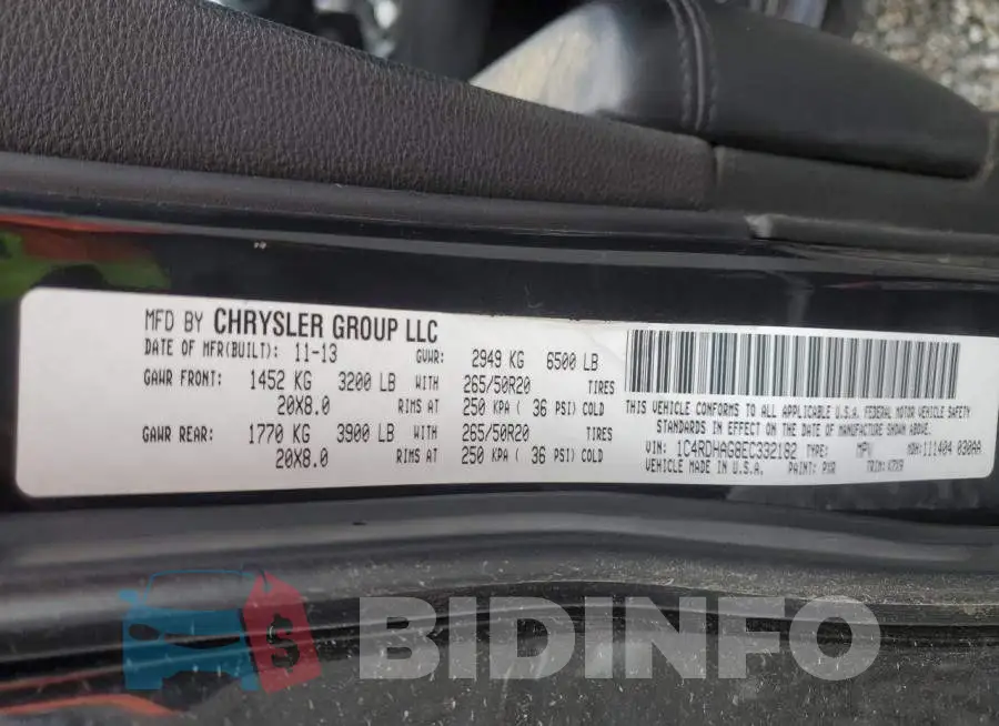 1C4RDHAG8EC332182 Photo# 13