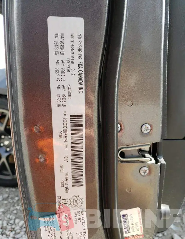 2C3CDXGJ1HH598720 Photo# 12