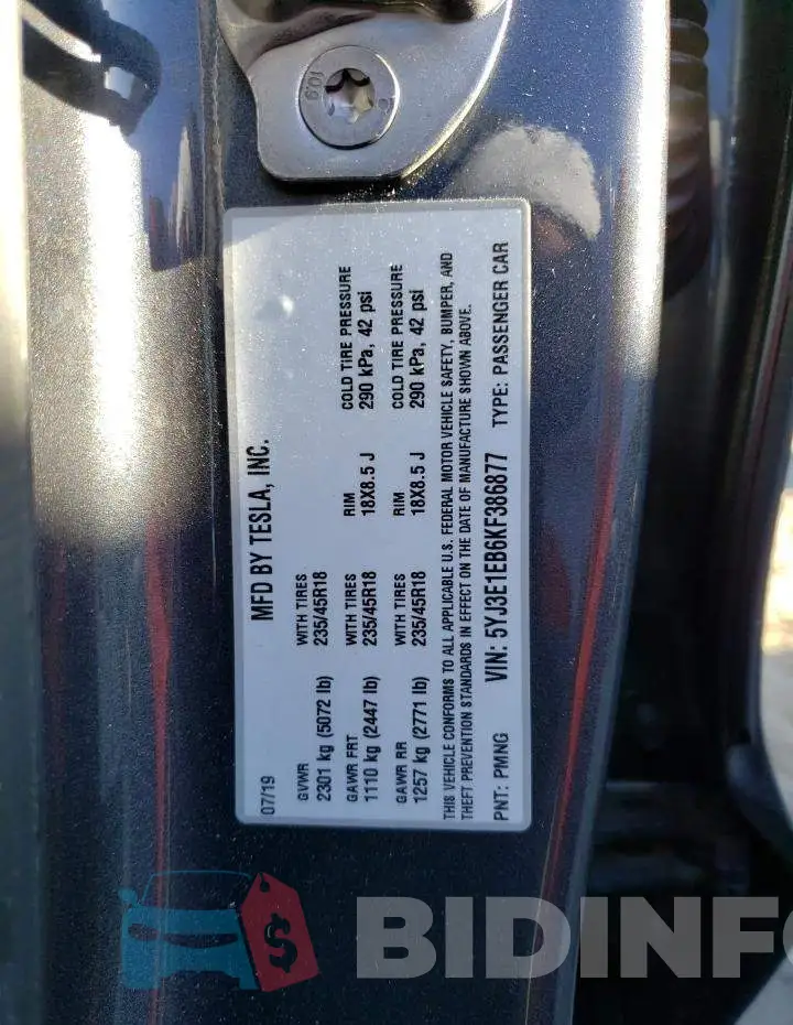 5YJ3E1EB6KF386877 Photo# 12