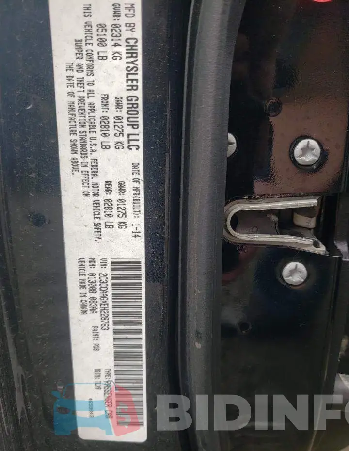2C3CCAAGXEH228763 Photo# 13