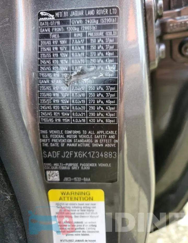 SADFJ2FX6K1Z34883 Photo# 13