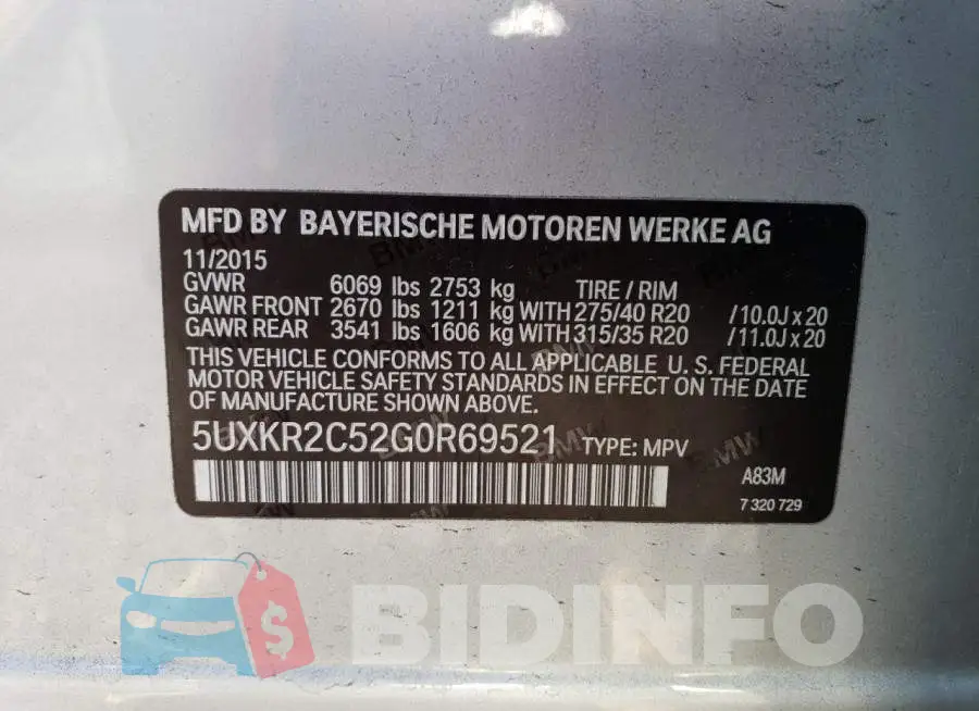 5UXKR2C52G0R69521 Photo# 13