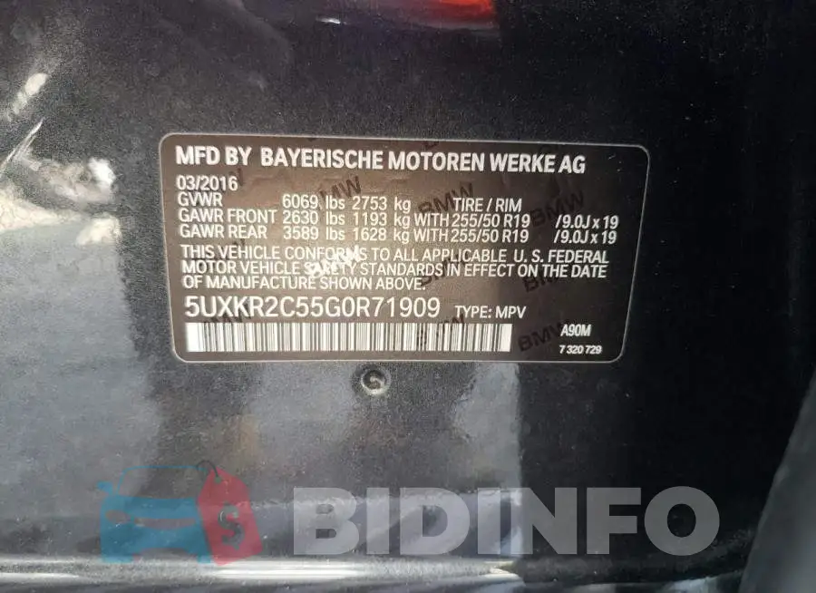 5UXKR2C55G0R71909 Photo# 14
