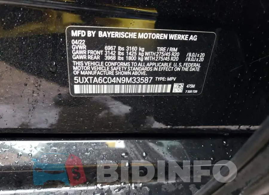 5UXTA6C04N9M33587 Photo# 13
