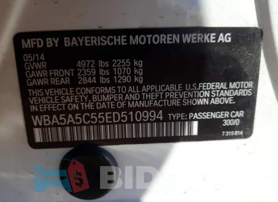 WBA5A5C55ED510994 Photo# 12