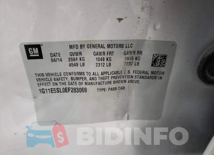 1G11E5SL0EF283068 Photo# 12