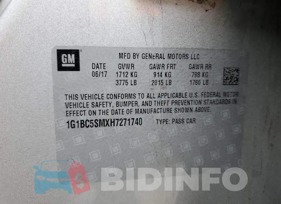 1G1BC5SMXH7271740 Photo# 12