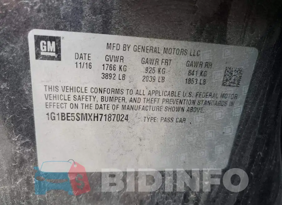 1G1BE5SMXH7187024 Photo# 12