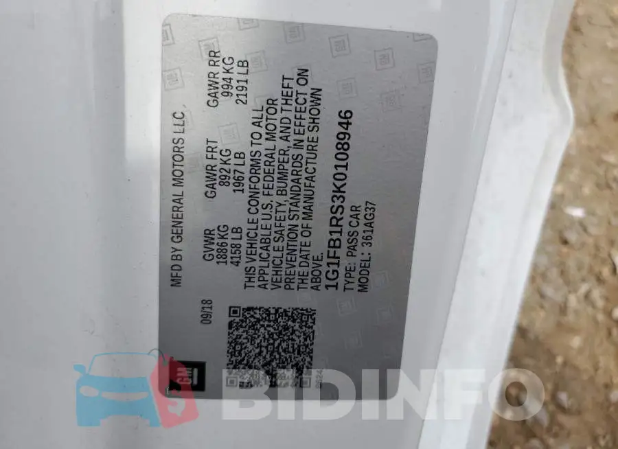 1G1FB1RS3K0108946 Photo# 12