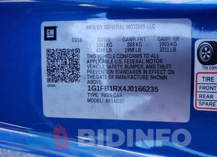 1G1FB1RX4J0166235 Photo# 13