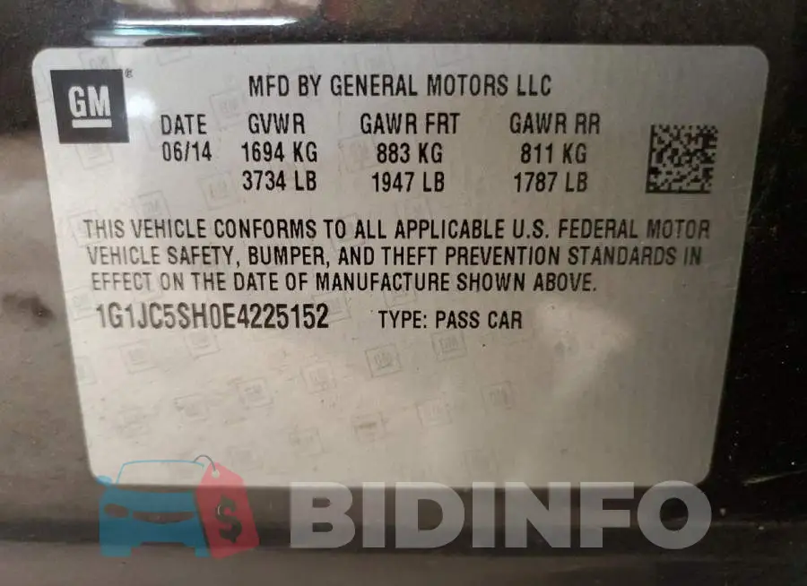 1G1JC5SH0E4225152 Photo# 13