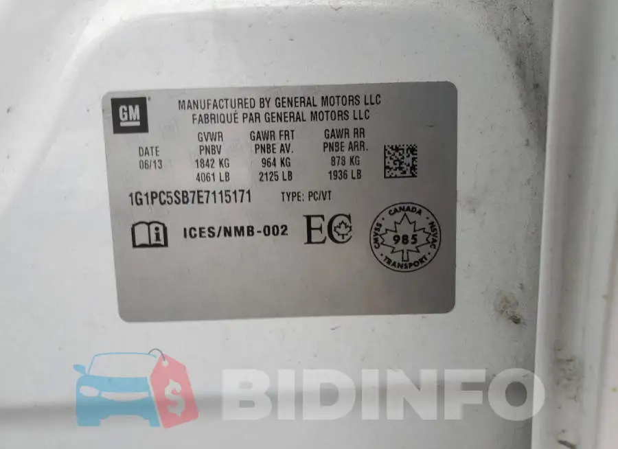 1G1PC5SB7E7115171 Photo# 12