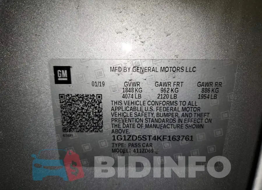 1G1ZD5ST4KF163761 Photo# 12