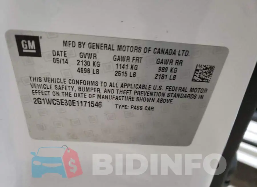 2G1WC5E30E1171546 Photo# 13