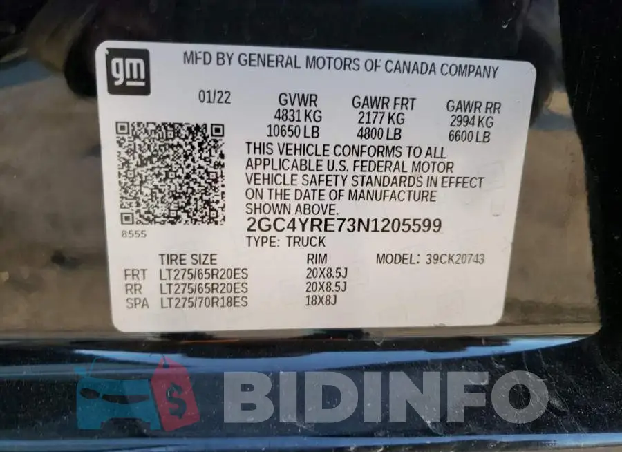 2GC4YRE73N1205599 Photo# 12