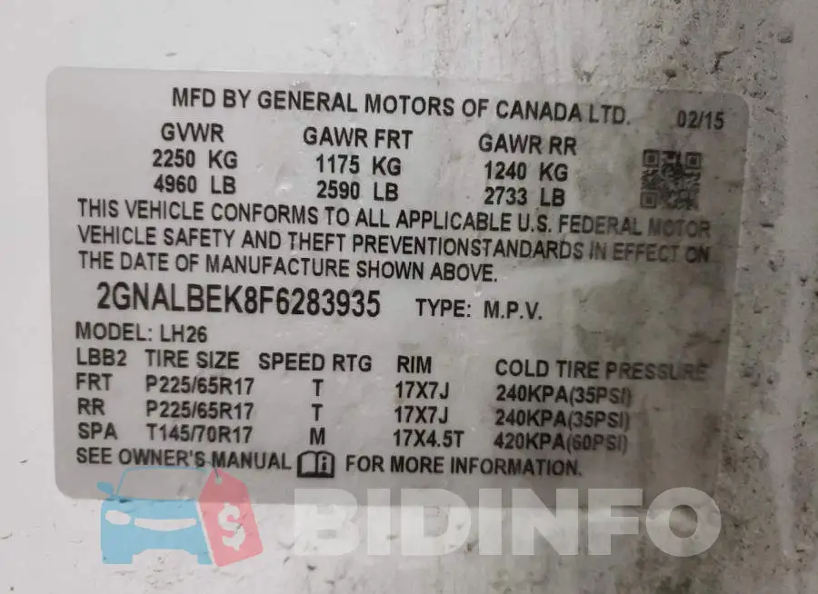 2GNALBEK8F6283935 Photo# 13