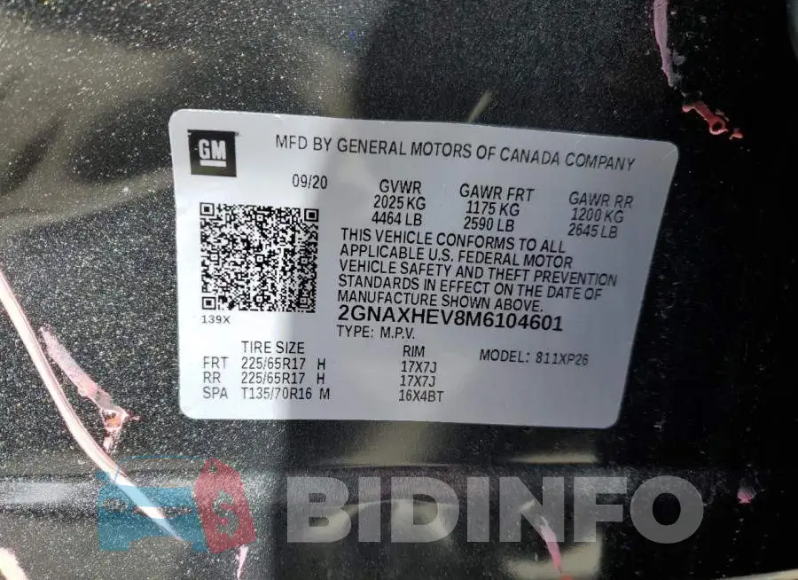 2GNAXHEV8M6104601 Photo# 14