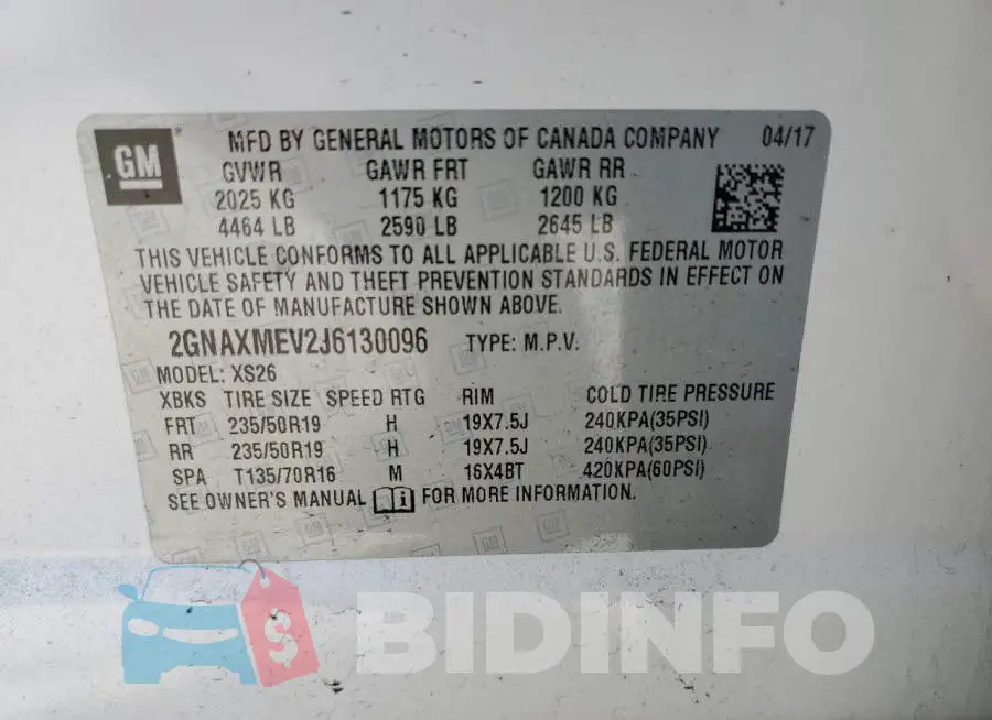 2GNAXMEV2J6130096 Photo# 14