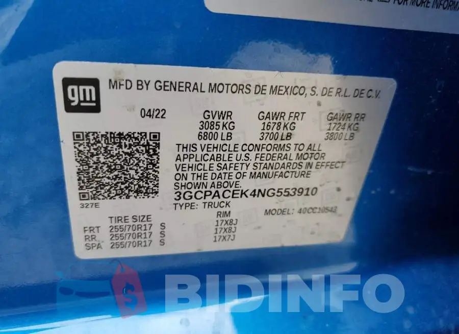 3GCPACEK4NG553910 Photo# 12