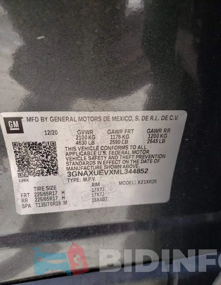 3GNAXUEVXML344852 Photo# 12