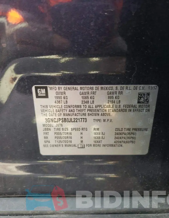 3GNCJPSB0JL221773 Photo# 13