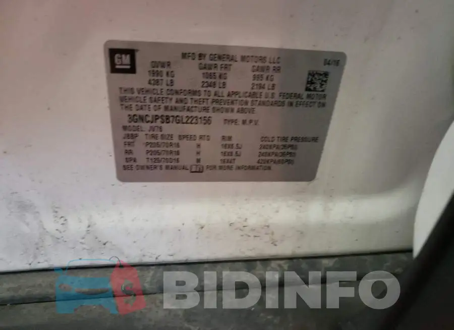 3GNCJPSB7GL223156 Photo# 14