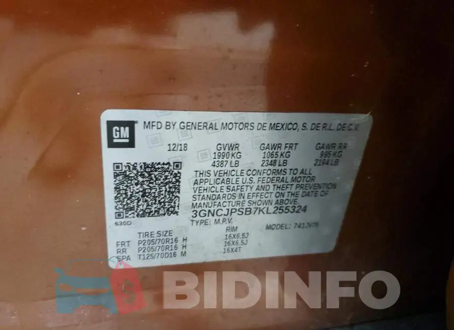 3GNCJPSB7KL255324 Photo# 13