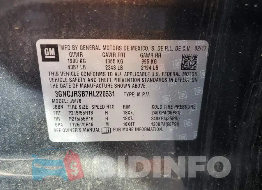 3GNCJRSB7HL220531 Photo# 13