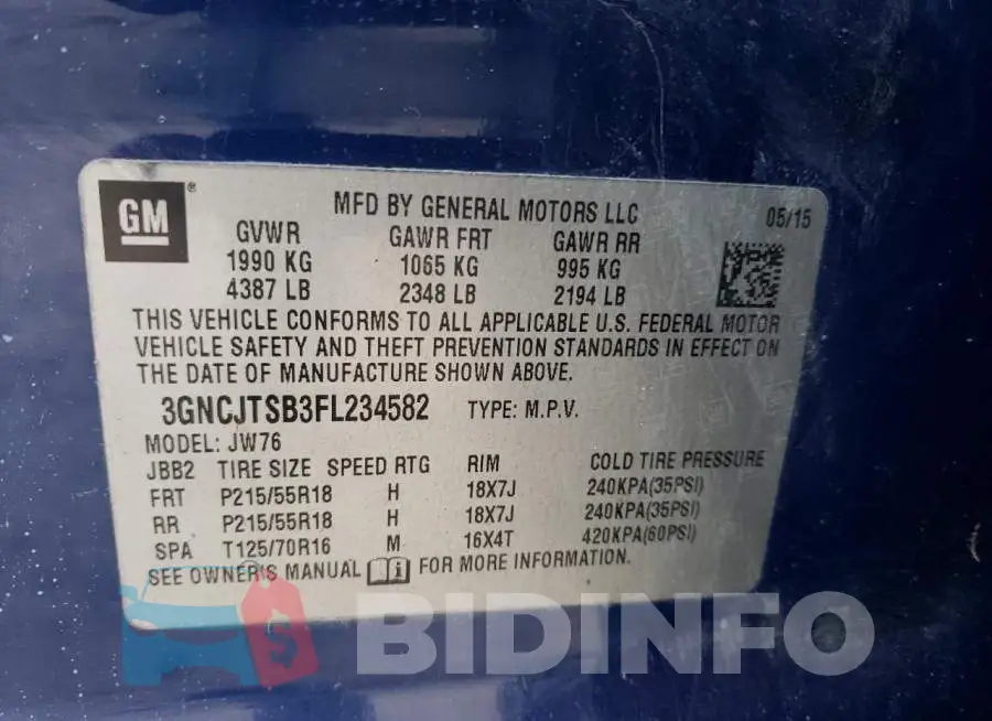 3GNCJTSB3FL234582 Photo# 12
