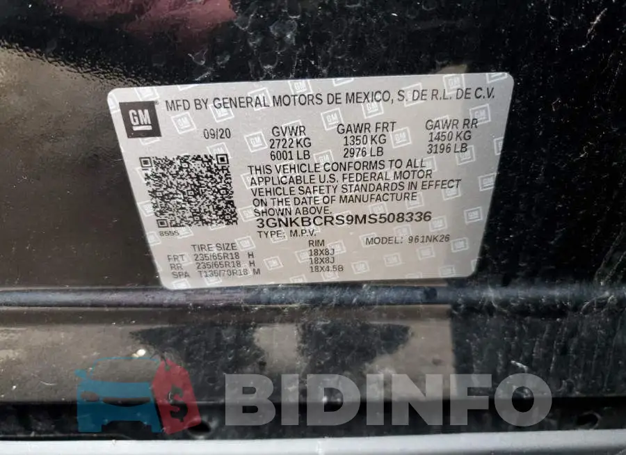 3GNKBCRS9MS508336 Photo# 12