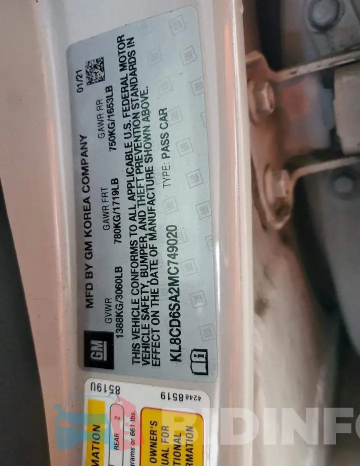 KL8CD6SA2MC749020 Photo# 13