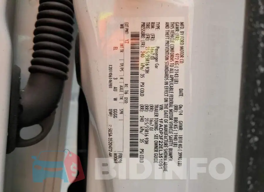 1FADP3F22EL351091 Photo# 13