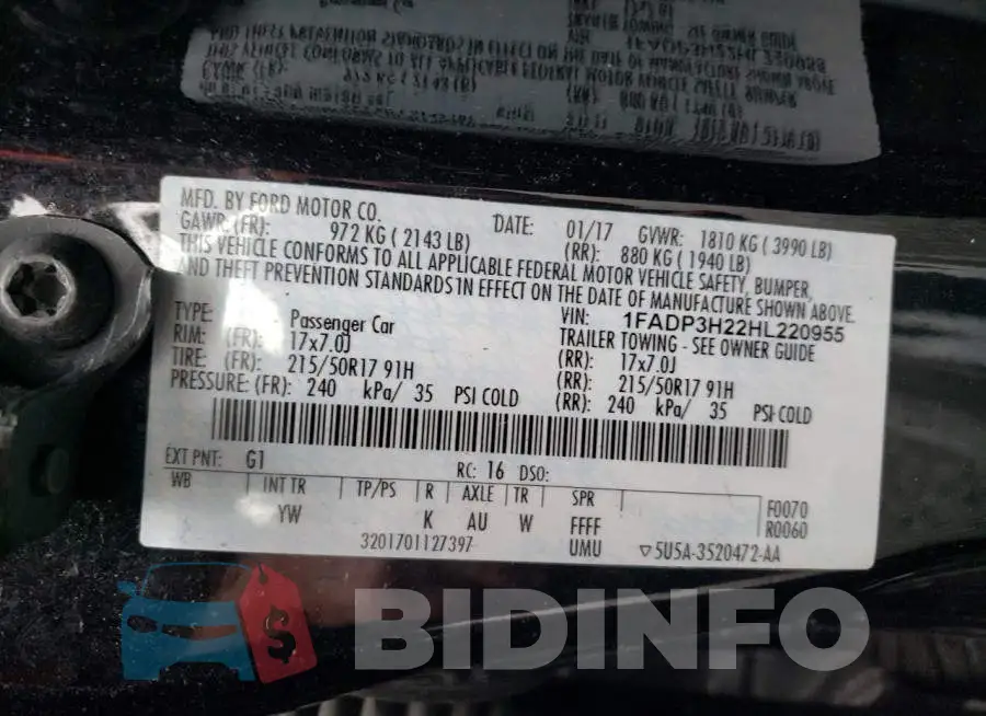 1FADP3H22HL220955 Photo# 13