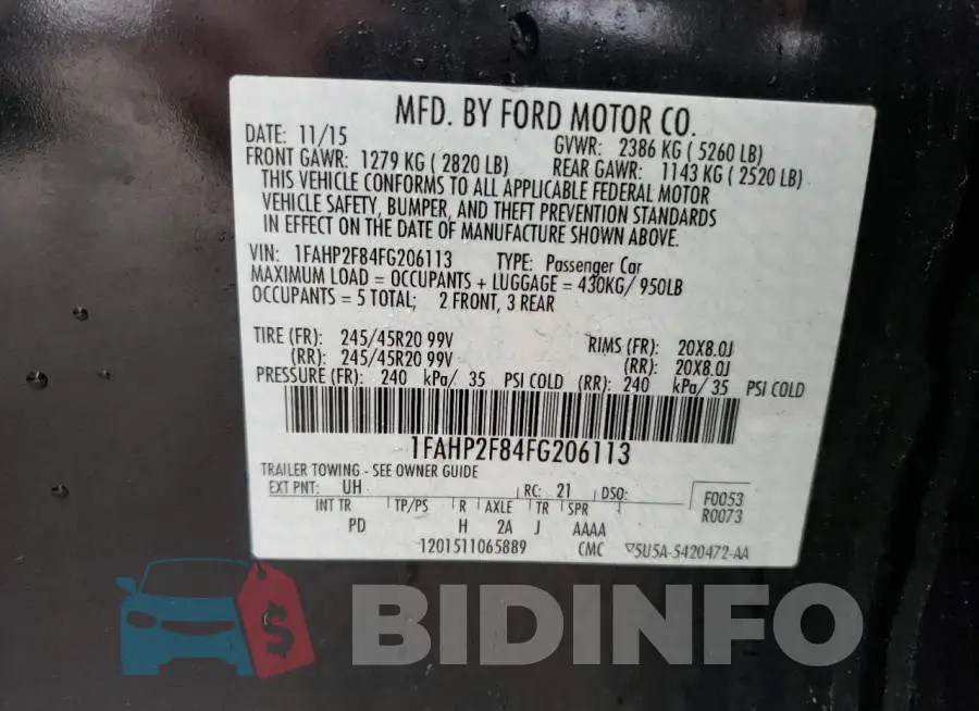 1FAHP2F84FG206113 Photo# 13