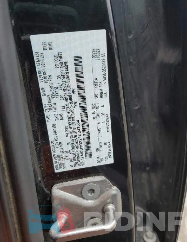 1FMCU9GX2FUB47054 Photo# 13