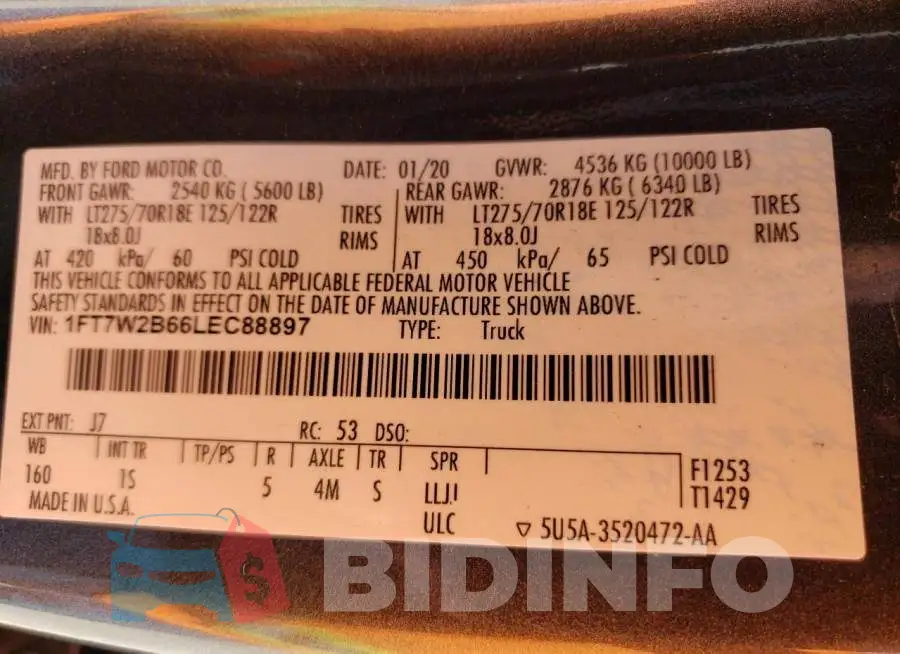 1FT7W2B66LEC88897 Photo# 12