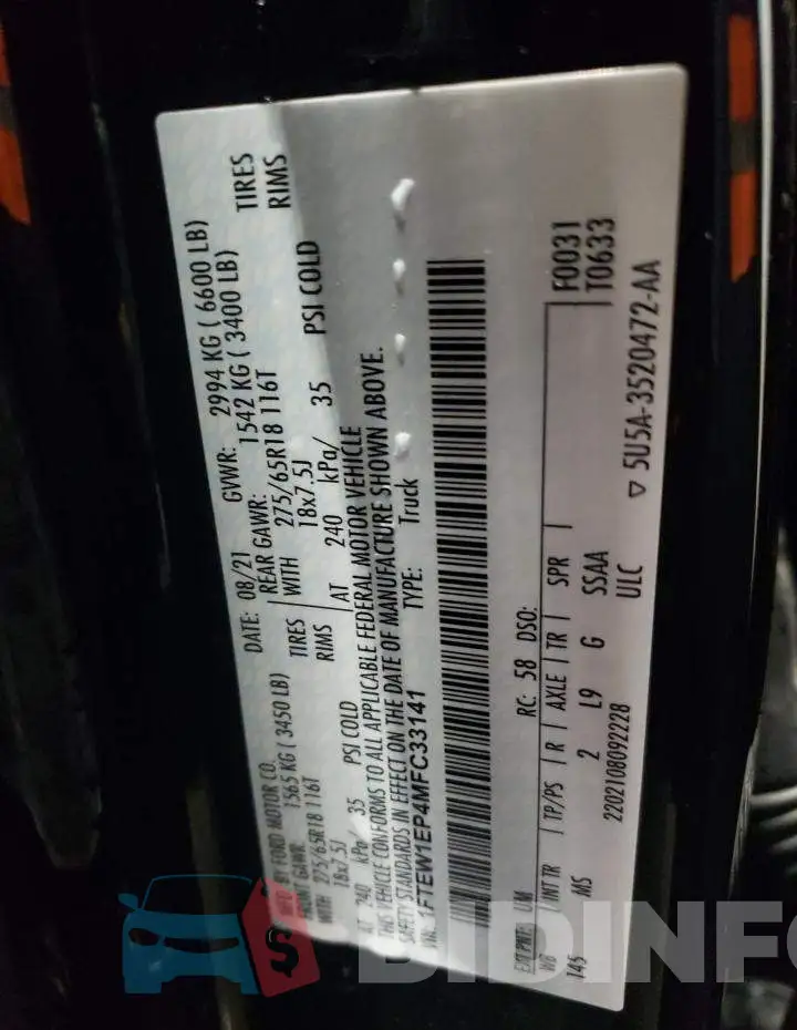 1FTEW1EP4MFC33141 Photo# 12
