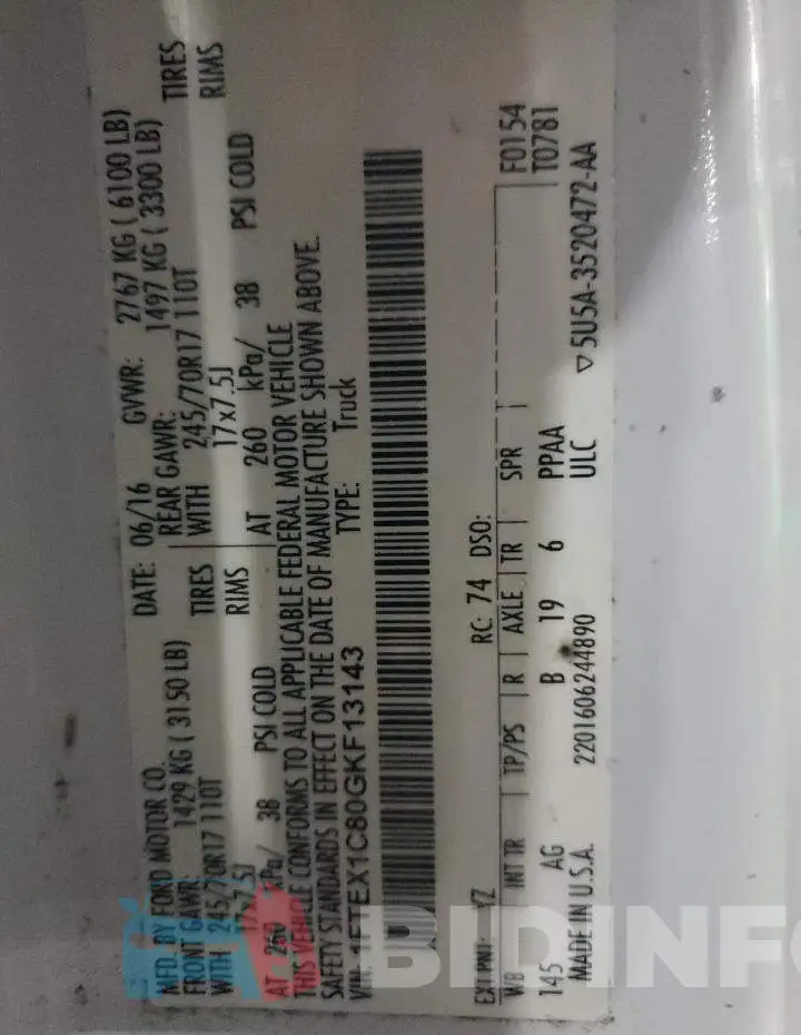 1FTEX1C80GKF13143 Photo# 12