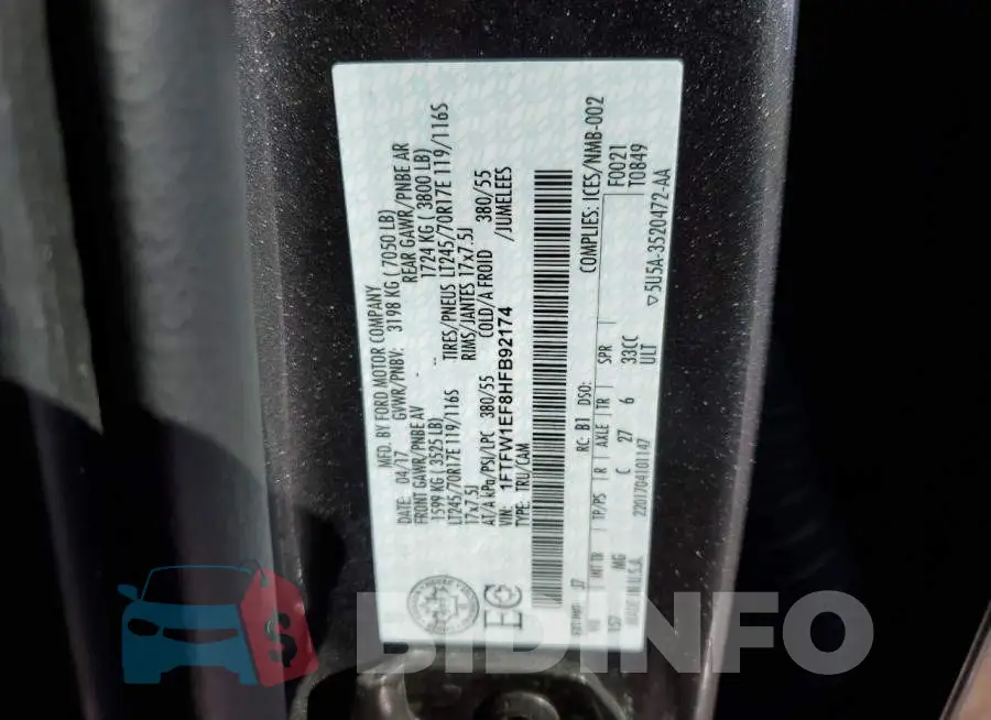 1FTFW1EF8HFB92174 Photo# 12