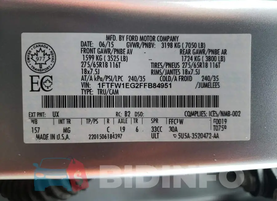 1FTFW1EG2FFB84951 Photo# 12
