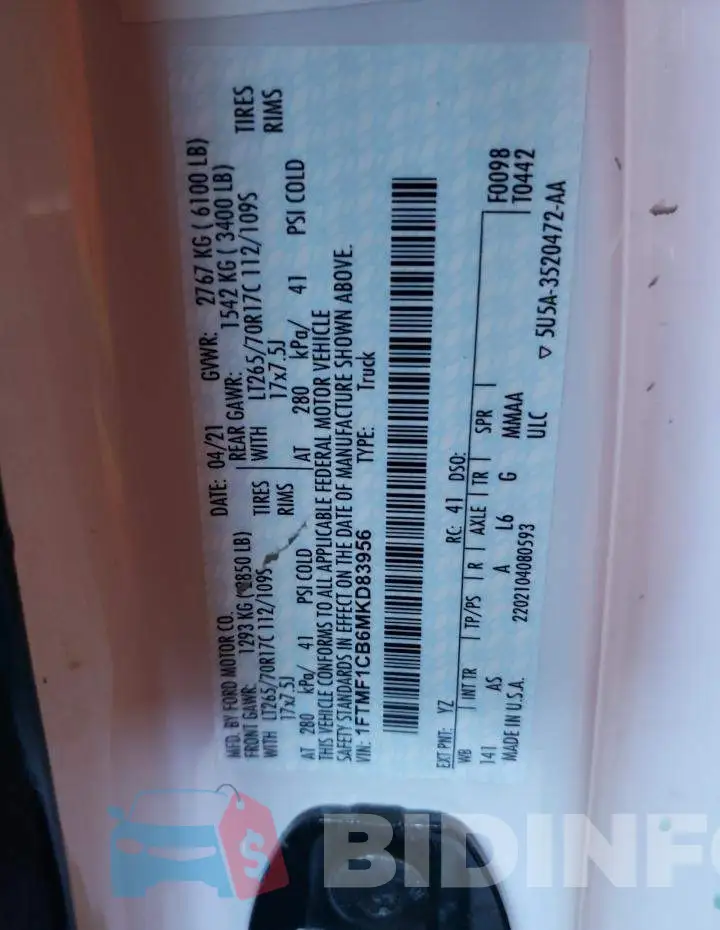 1FTMF1CB6MKD83956 Photo# 12