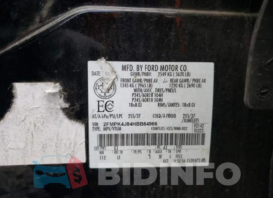 2FMPK4J84HBB84966 Photo# 10