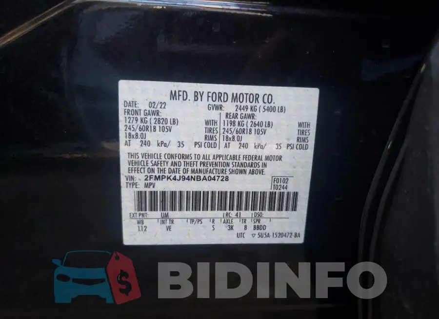 2FMPK4J94NBA04728 Photo# 10