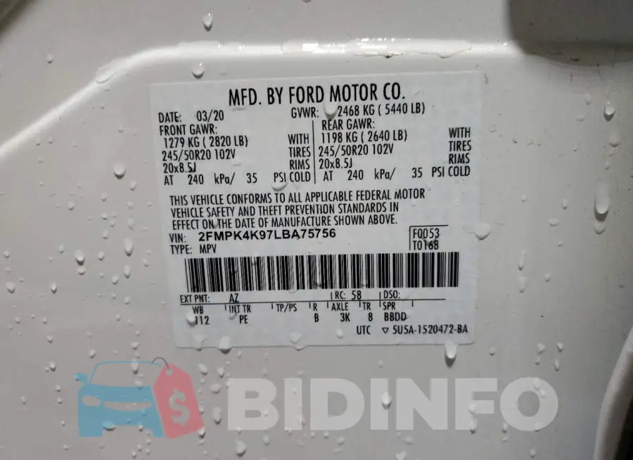 2FMPK4K97LBA75756 Photo# 13