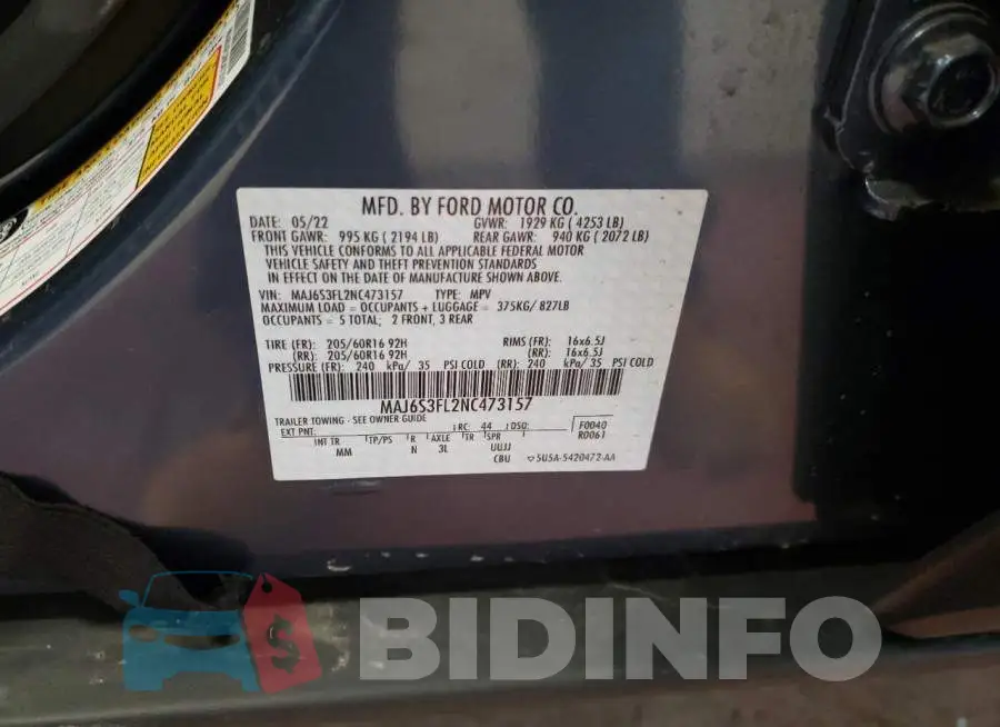 MAJ6S3FL2NC473157 Photo# 13