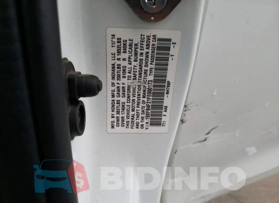 19XFB4F21FE000173 Photo# 12