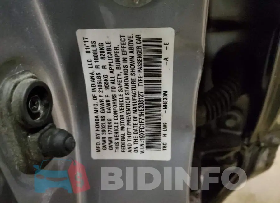 19XFC1F71HE208127 Photo# 12